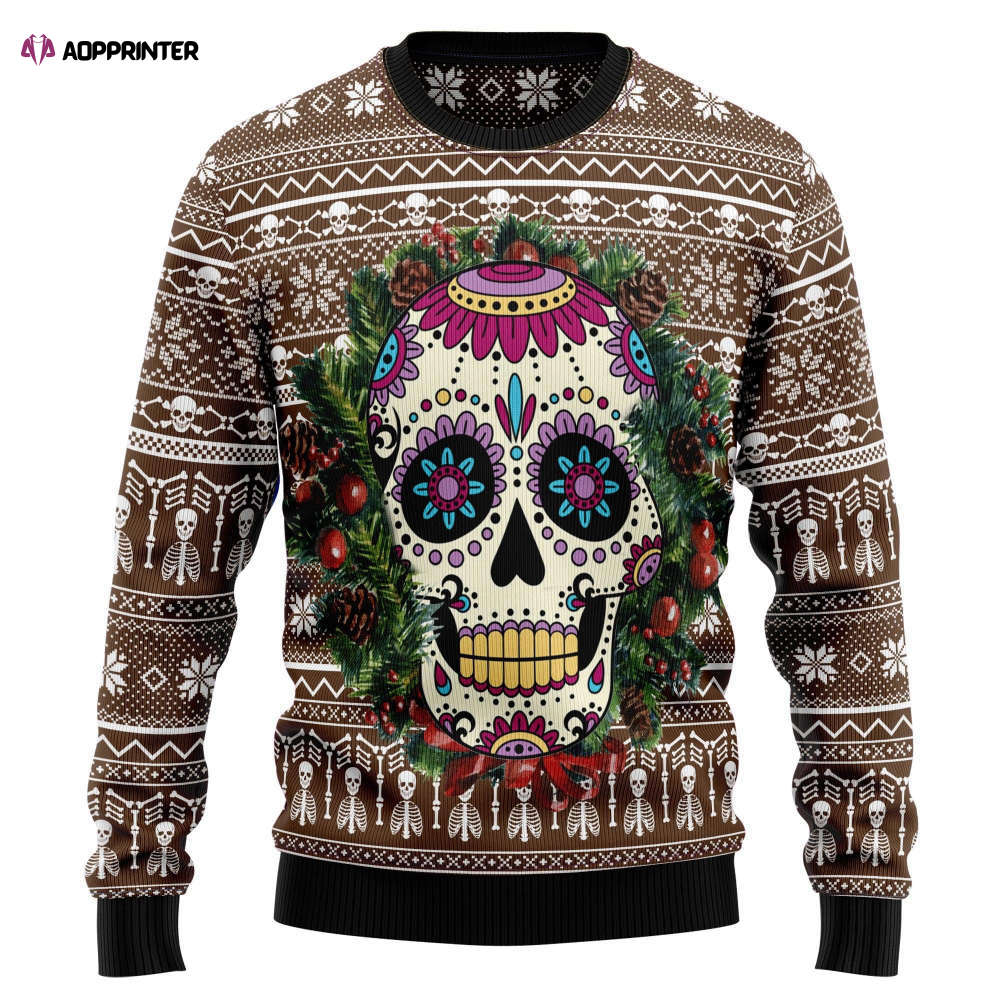 Spooktacular Sugar Skull Christmas Sweater: Festive & Fabulous Holiday Attire