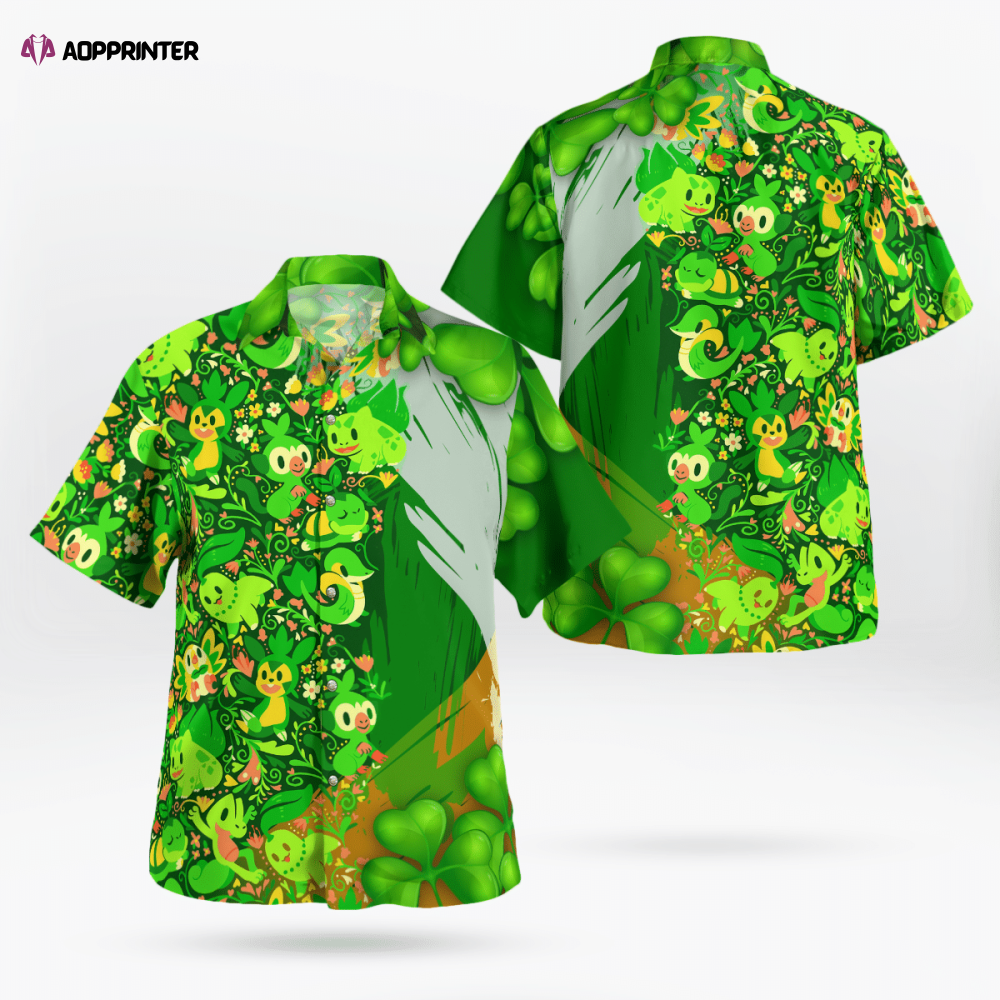 St Patrick s Day Grass Pokemon Hawaii Shirt: Fun & Festive Green-themed Apparel