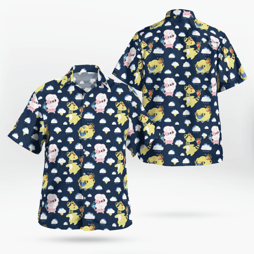 Stylish Meripu Pokemon Hawaiian Shirt – Catch the Tropical Vibe!