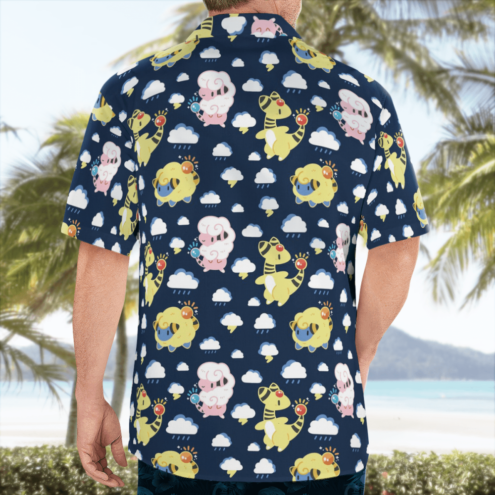 Stylish Meripu Pokemon Hawaiian Shirt: Embrace the Aloha Spirit with Fun Pokemon Prints