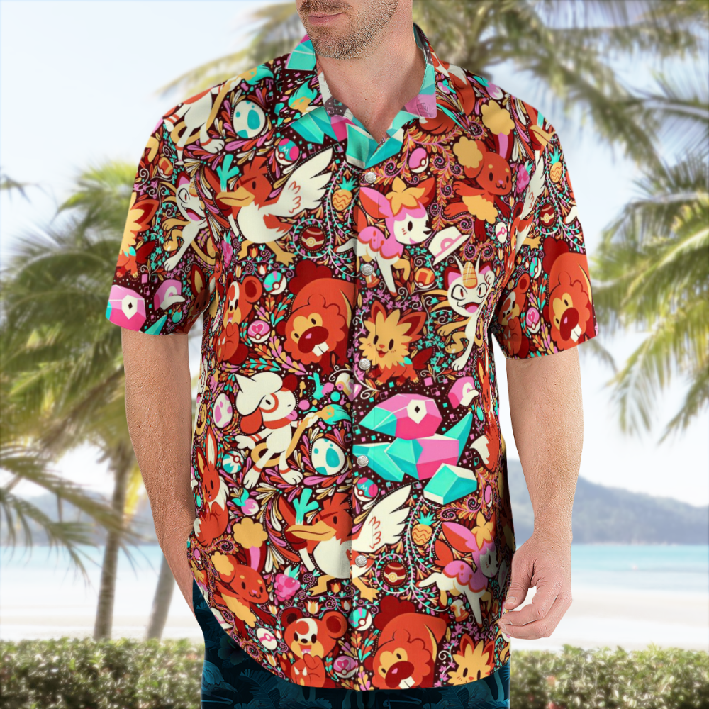 Stylish Pokemon Hawaiian Shirt - Normal System Exclusive Design ...