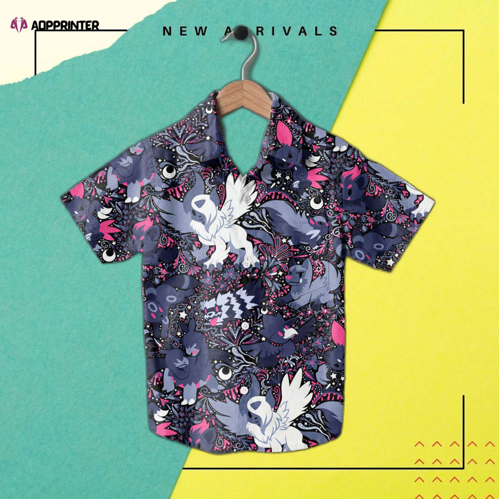 Stylish Shadow Pokemon Youth Hawaiian Shirt – Perfect for Summer!