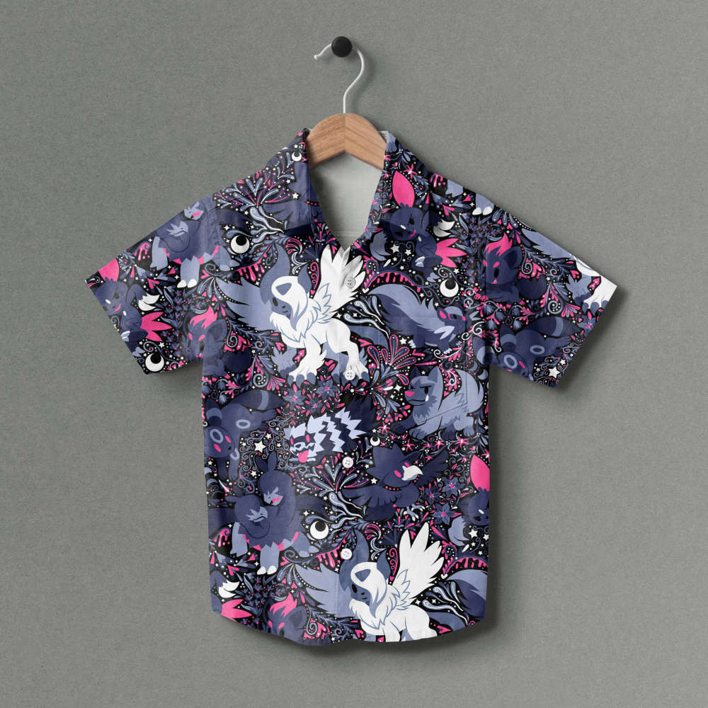 Stylish Shadow Pokemon Youth Hawaiian Shirt – Perfect for Summer!