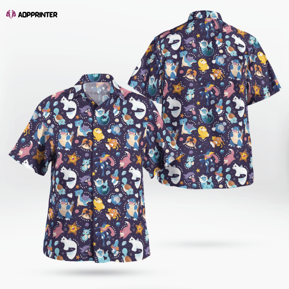 Stylish Water Type Pokemon Hawaiian Shirt – Catch the Waves!