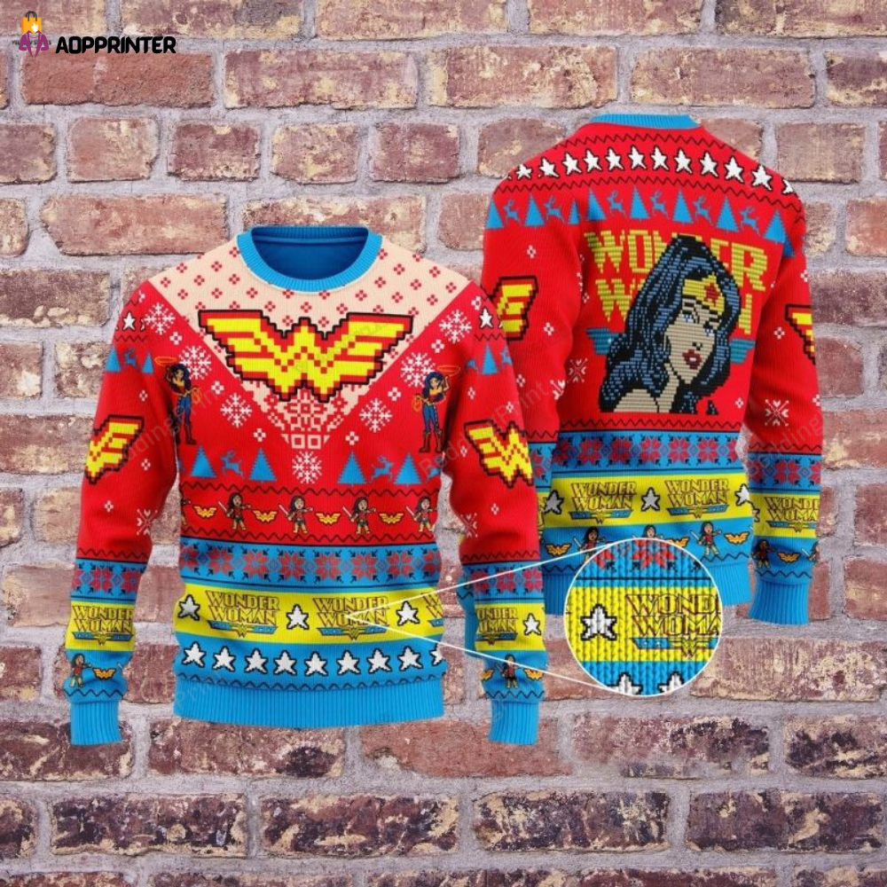 Stylish Wonder Woman Ugly Christmas Sweater: Festive & Fun Apparel