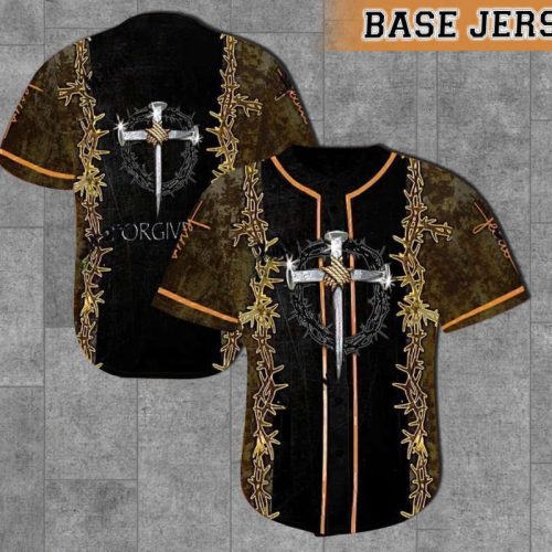 Colorful Thorn Cross Christian Baseball Jersey Adult Unisex S-5XL Full Size