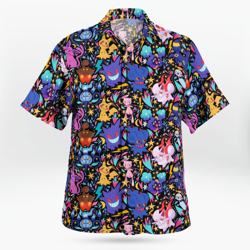 Tropical Ghost Pokemon Hawaiian Shirt: Vibrant Style for Pokemon ...