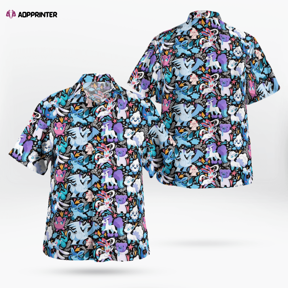 Tropical Floral Pokemon Hawaiian Shirt: Vibrant & Stylish Island-inspired Attire