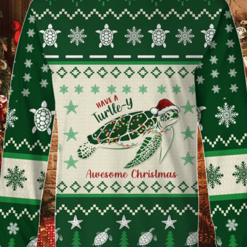 Turtle-y Awesome Christmas Sweater: Spreading Holiday Cheer with Style!