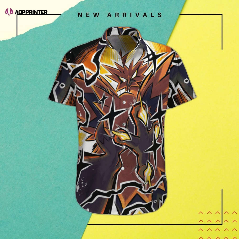 Unleash Your Style with Pokemon Zapdos Hawaiian Shirt – Vibrant Design for Pokemon Fans