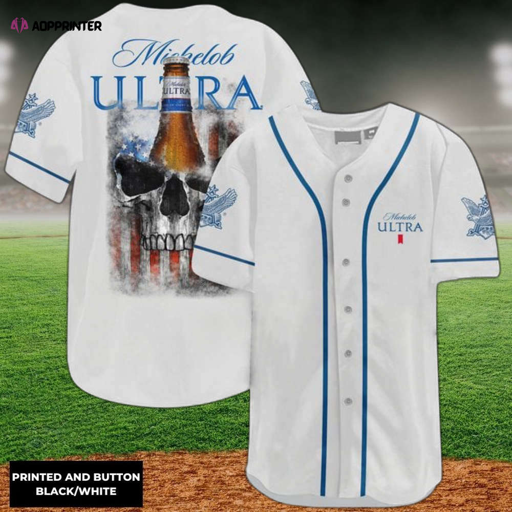 Unisex White Pabst Blue Ribbon Baseball Jersey