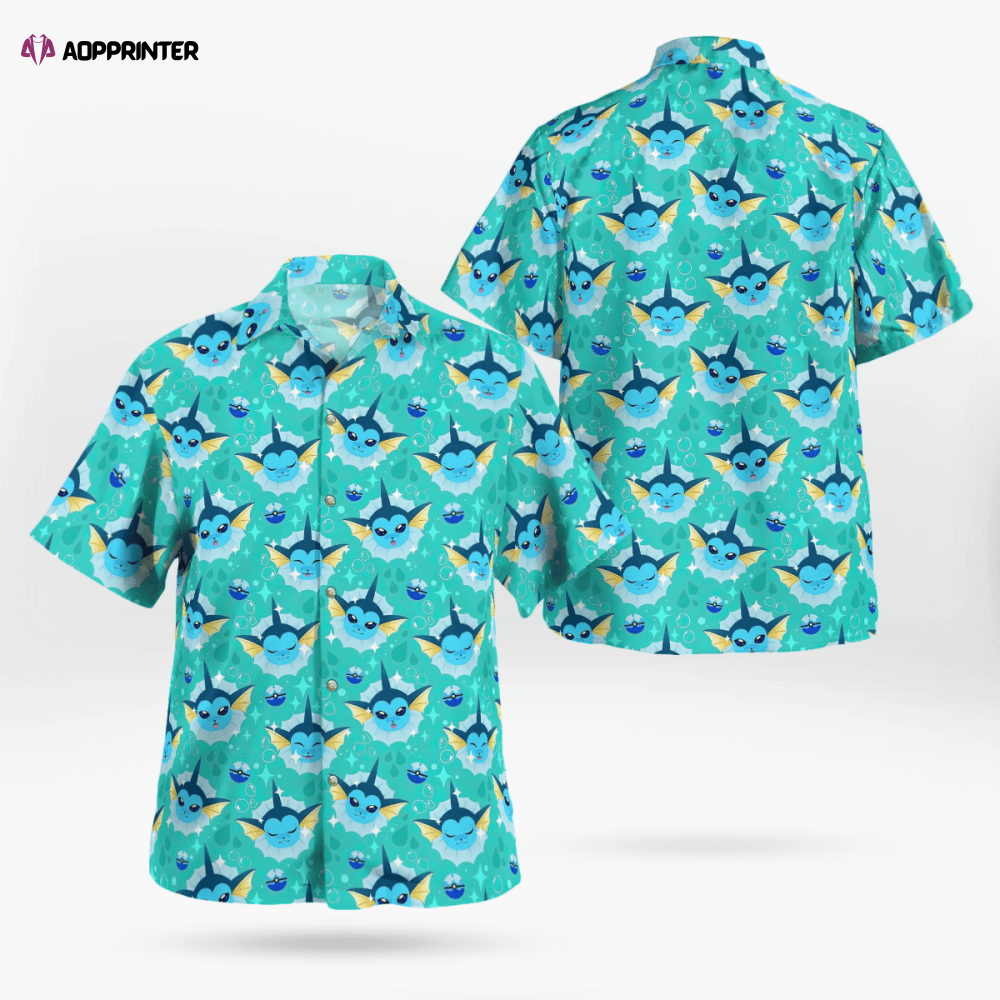 Vaporeon Pokemon Hawaiian Shirt: Catch the Stylish Wave!