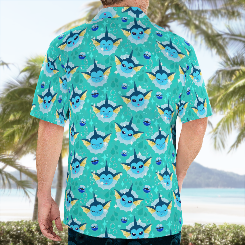 Vaporeon Pokemon Hawaiian Shirt: Catch the Stylish Wave!