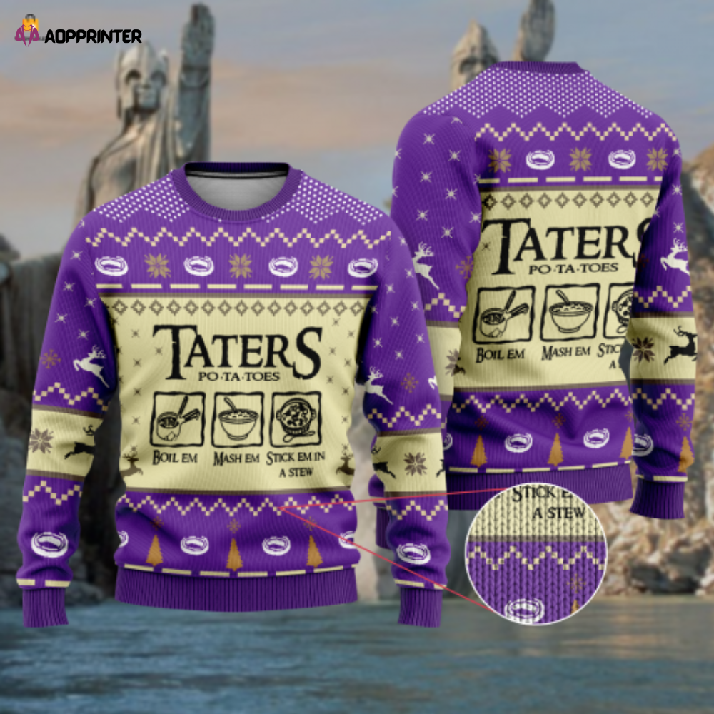 Violet Ugly Christmas Sweater – Lost of the Ring Taters: Festive & Fun Apparel