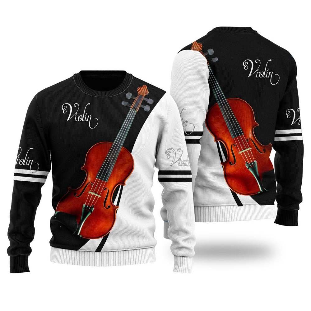 Violin Music Ugly Christmas Sweater