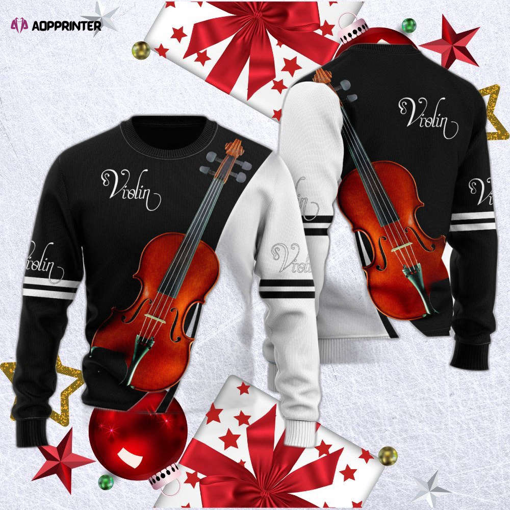 Violin Music Ugly Christmas Sweater