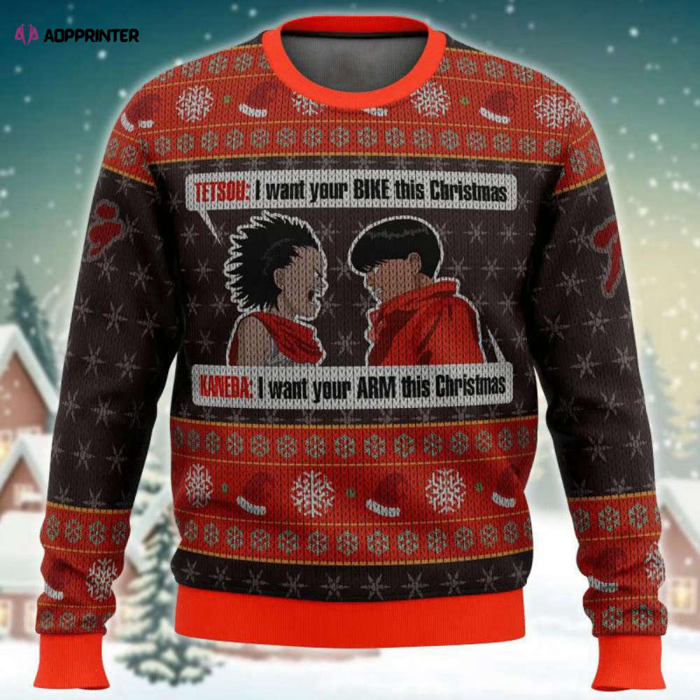 Xmas Akira Project Ugly Sweater: Tetsuo Shima x Kaneda Shotaro – Festive & Unique!