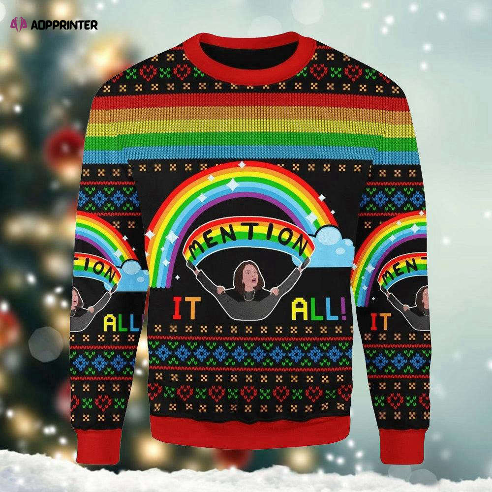 Xmas LGBT Rainbow Mention It All Ugly Sweater: Festive & Inclusive Holiday Wear