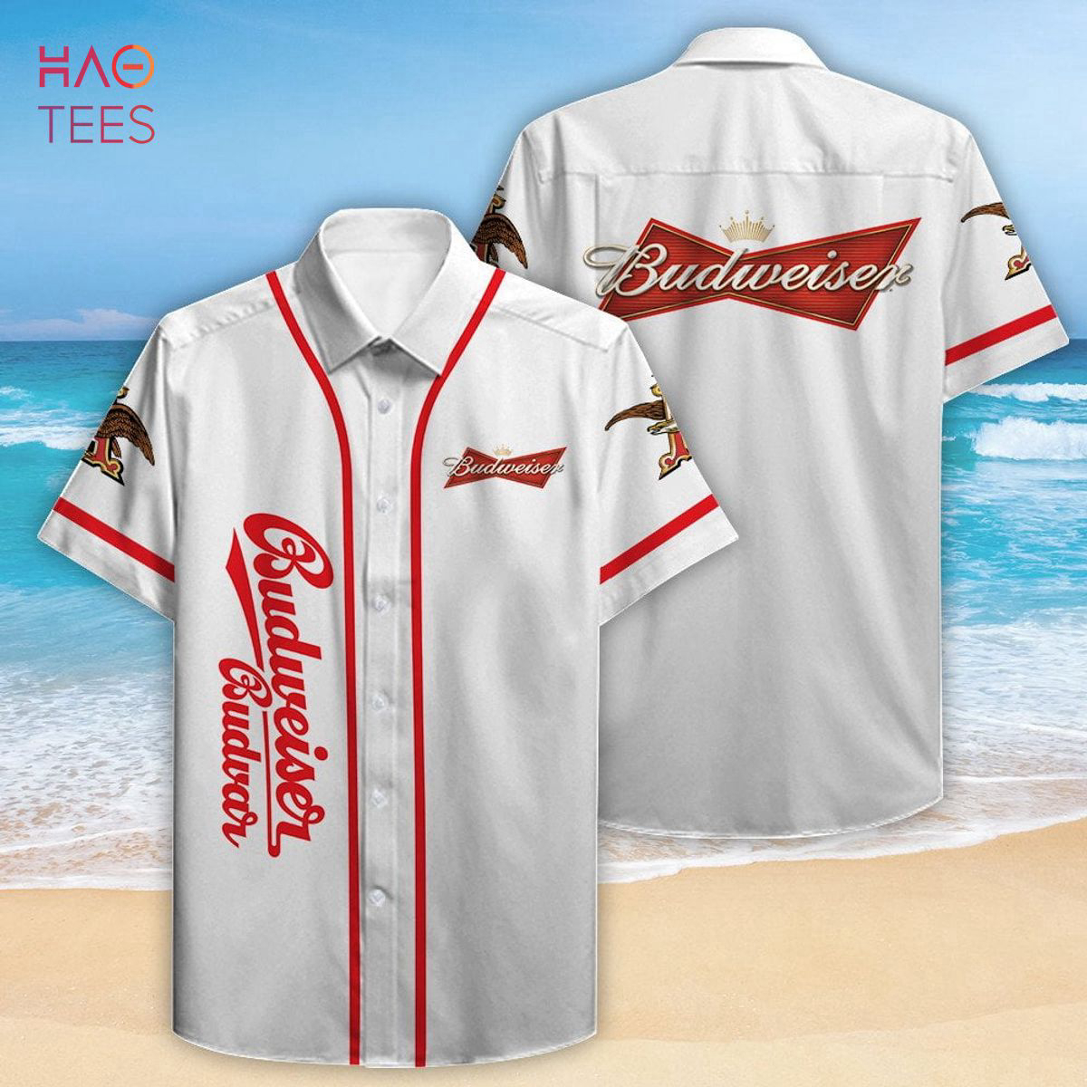 Budweiser Budvar All Over Print 3D Hawaiian Shirt: Summer Style with a Refreshing Twist!