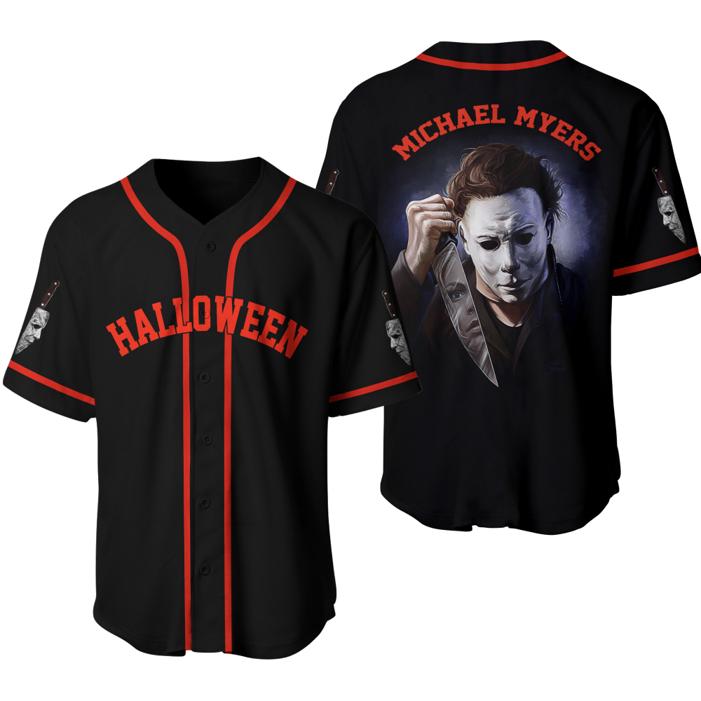 Michael Myers Baseball Shirt: Horror Jersey for Creepy Fans
