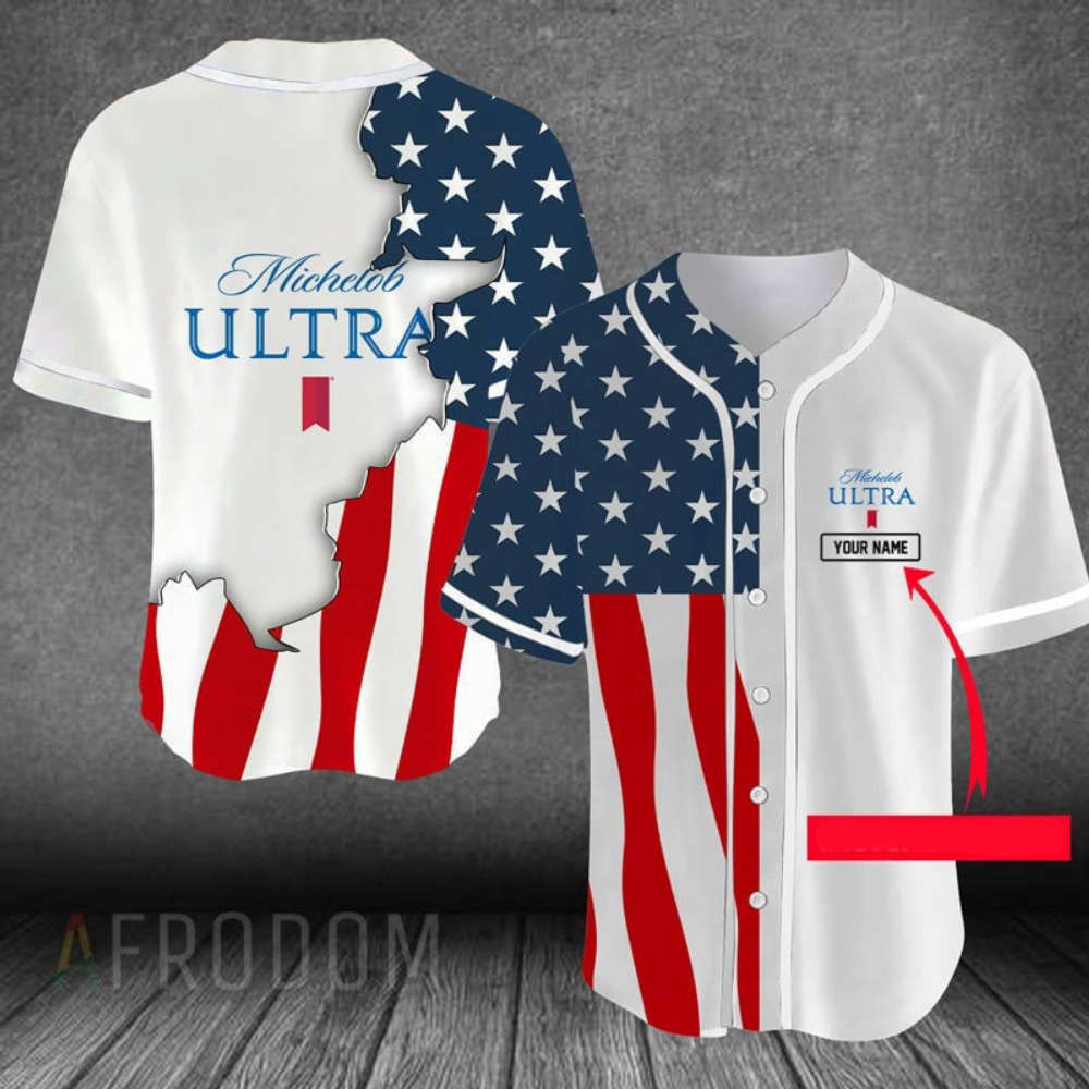 Customized US Flag Michelob Ultra Baseball Jersey: Stand Out with Personalized Style