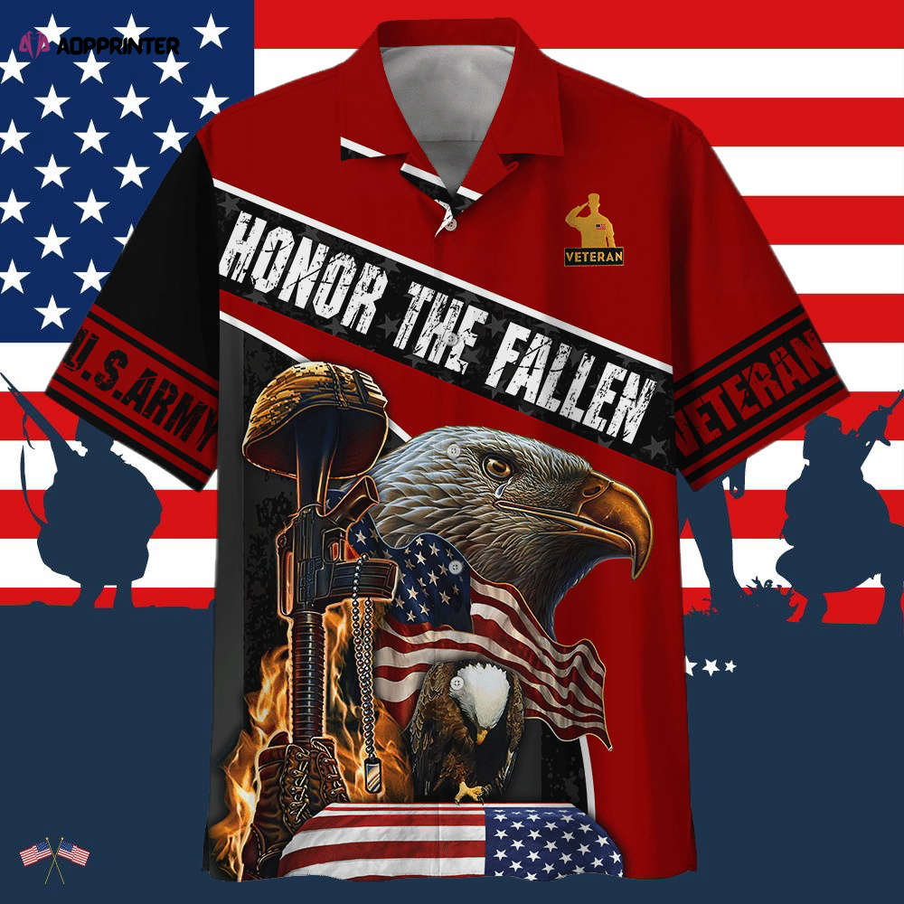 Army Eagle Honor The Fallen Red Hawaiian Shirt