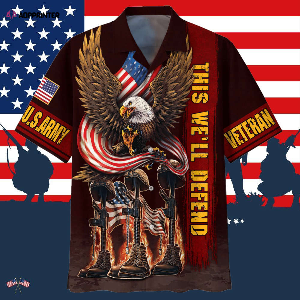 Army One Nation Under God Veteran Hawaiian Shirt