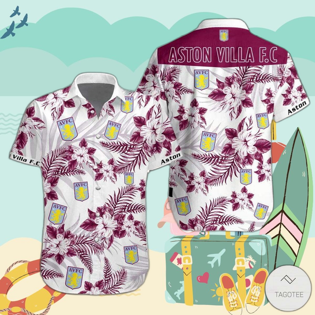 Aston Villa FC Hawaiian Shirt: Show Your Support in Style!