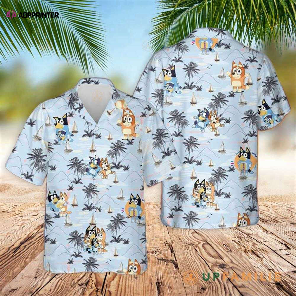 Summer Vibes Hawaiian Shirt: Bluey Bluey and Bingo Collection