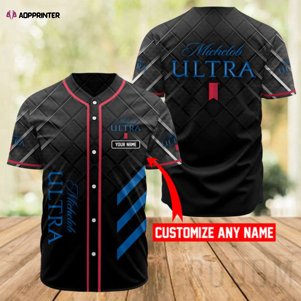 Custom Black Michelob ULTRA Baseball Jersey: Personalized Sports Gear for Ultimate Style