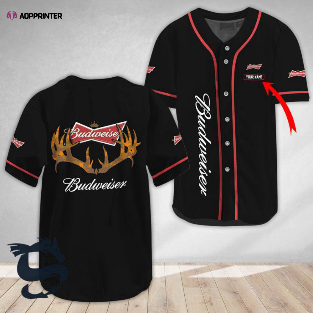 Custom Buck Horn Budweiser Baseball Jersey – Personalized Stylish & Unique