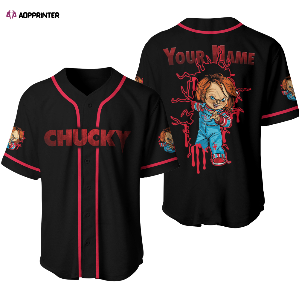 Custom Chucky Child s Play Baseball Jersey Shirt – Spooky Halloween Horror Apparel