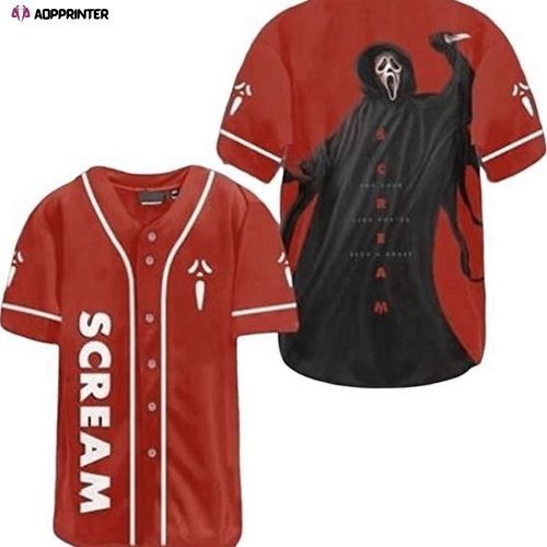 Custom Scream Horror Killer Baseball Jersey Shirt – Ghostface Halloween Jersey