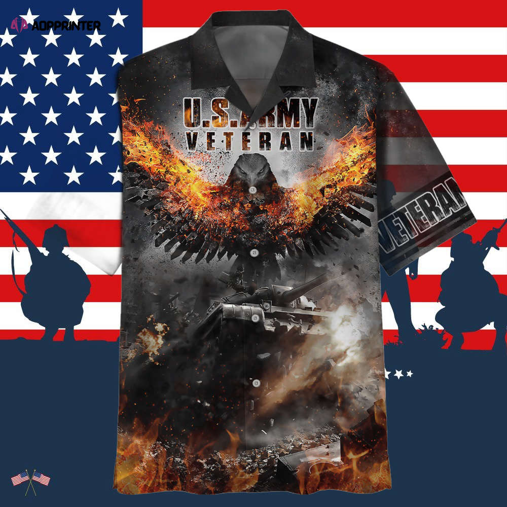 Fire Eagle U.S.Army Veteran Hawaiian Shirt