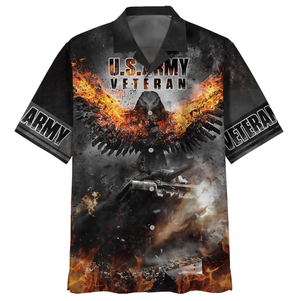 Fire Eagle U.S.Army Veteran Hawaiian Shirt