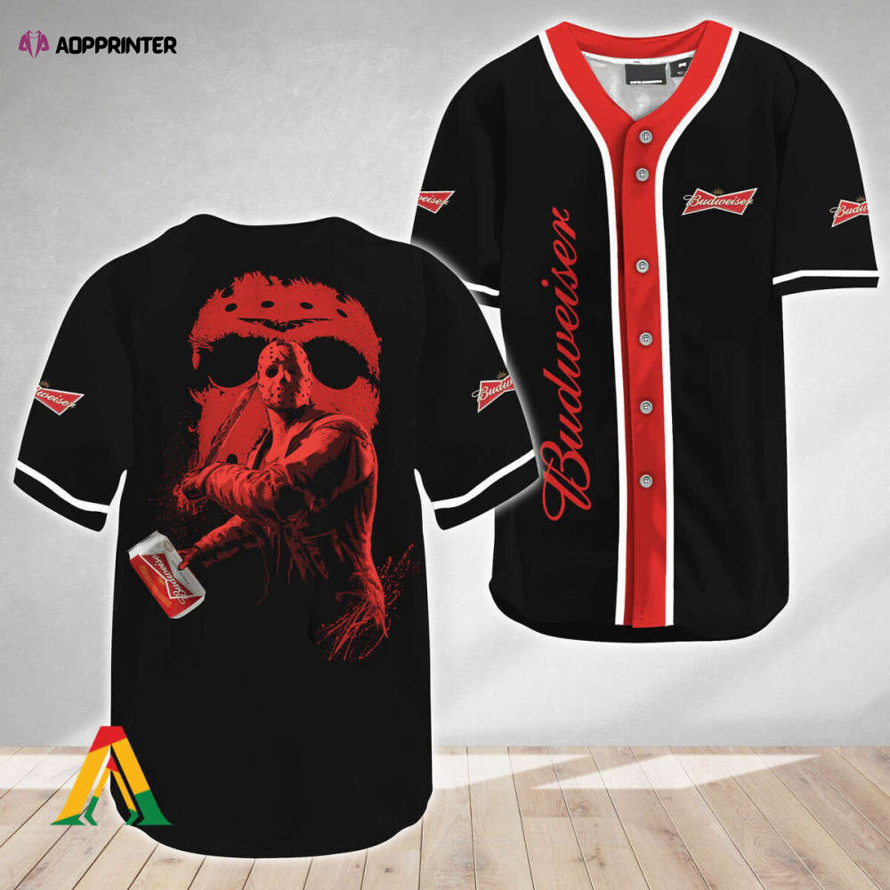 Friday The 13th Budweiser Beer Baseball Jersey – Jason Voorhees: Limited Edition