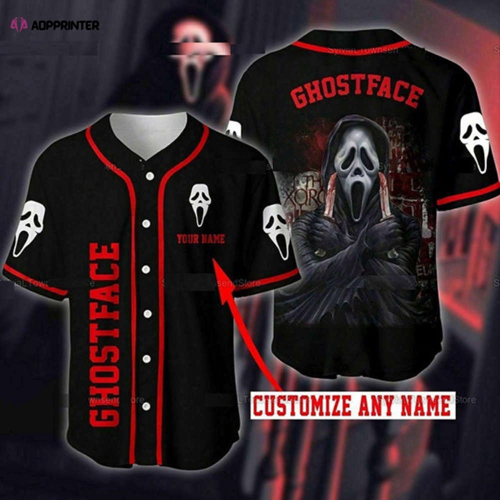 Ghostface Baseball Jersey – Funny Halloween Shirt Personalized & Unique