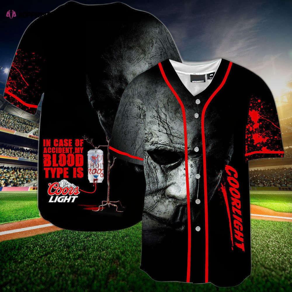 Halloween Horror Michael Myers Coors Light Baseball Jersey