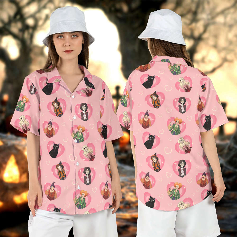 Hocus Pocus Hawaiian Shirt: Sanderson Sisters Halloween Aloha Button-Up