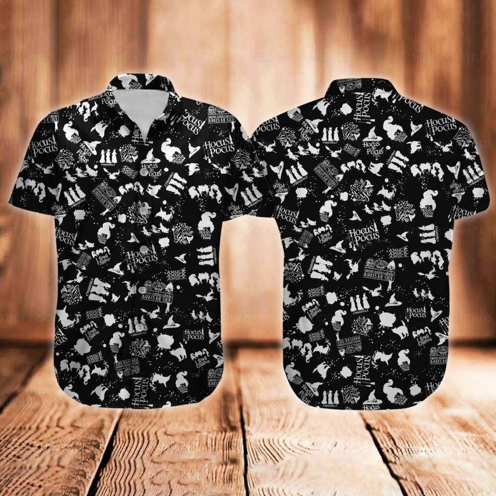 Hocus Pocus Hawaiian Shirts – Horror Movie Button Down Shirt for Summer Hawaii Fans