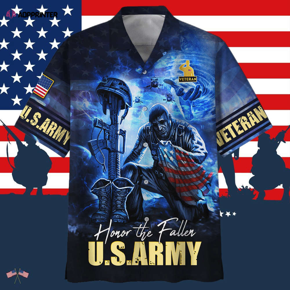 Honor The Fallen U.S.Army Blue Hawaiian Shirt
