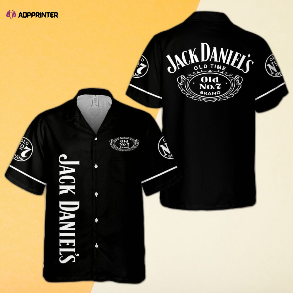 Jack Daniels Tennessee Old No.7 All Over Print 3D Hawaiian Shirt Black Color
