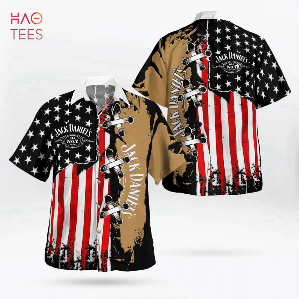 Jack Daniels Tennessee US Flag and Yellow Color All Over Print 3D Hawaiian Shirt