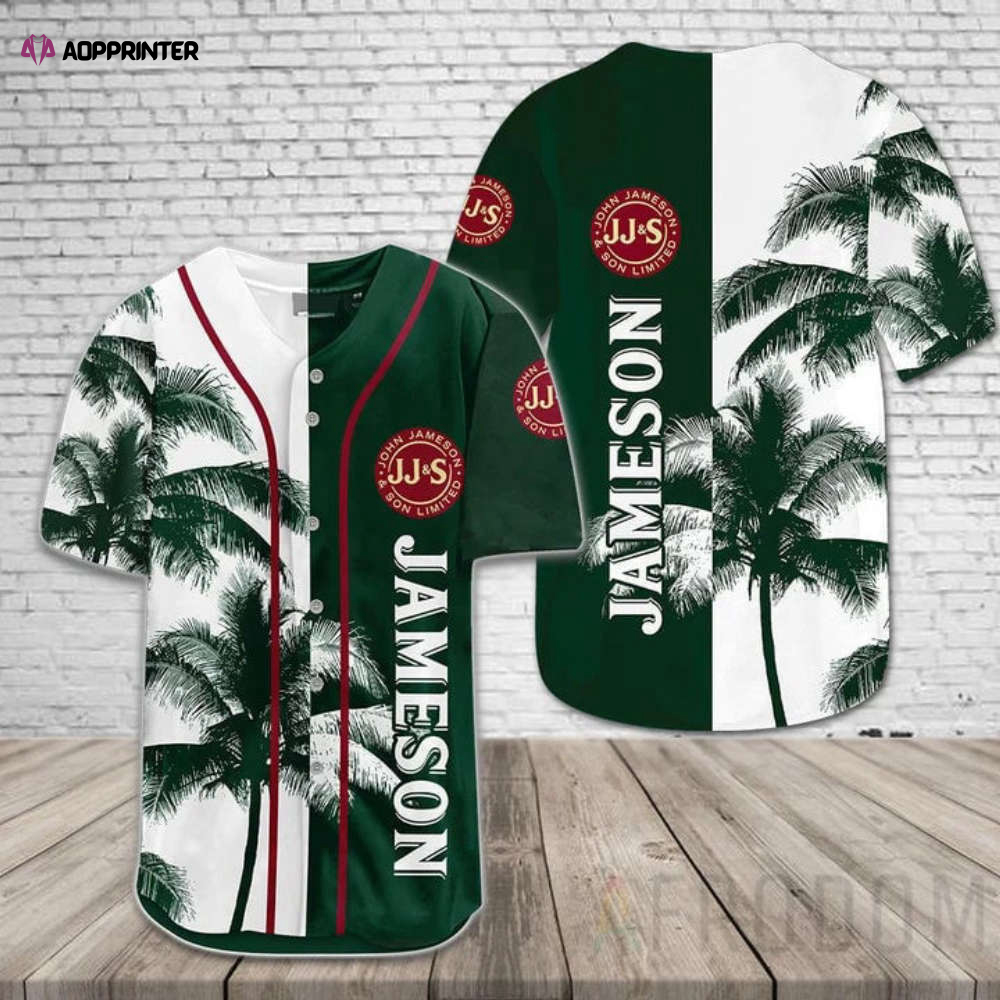 Jameson Tropical Coconut Trees Baseball Jersey: Exotic Style for Sports Enthusiasts