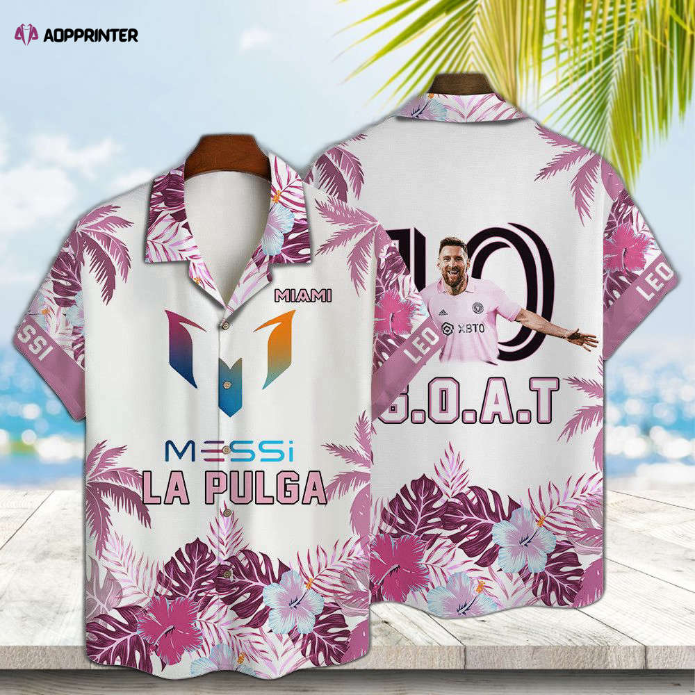 Lionel Messi Inter Miami CF GOAT La Pulga Hawaiian Shirt: Stylish and Unique Soccer Fan Apparel