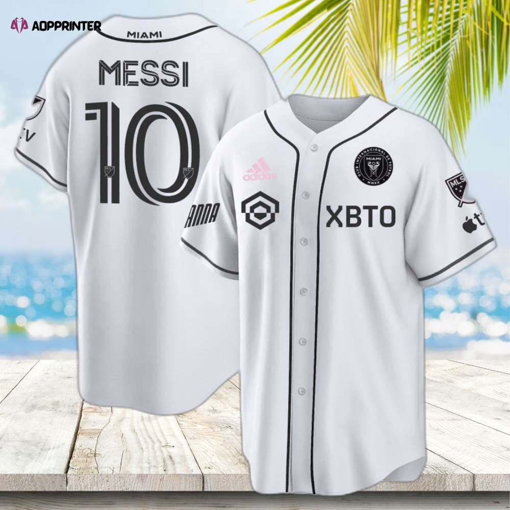 Exclusive Lionel Messi Signed Inter Miami FC 3D Baseball Jersey – Black Pink Gradient