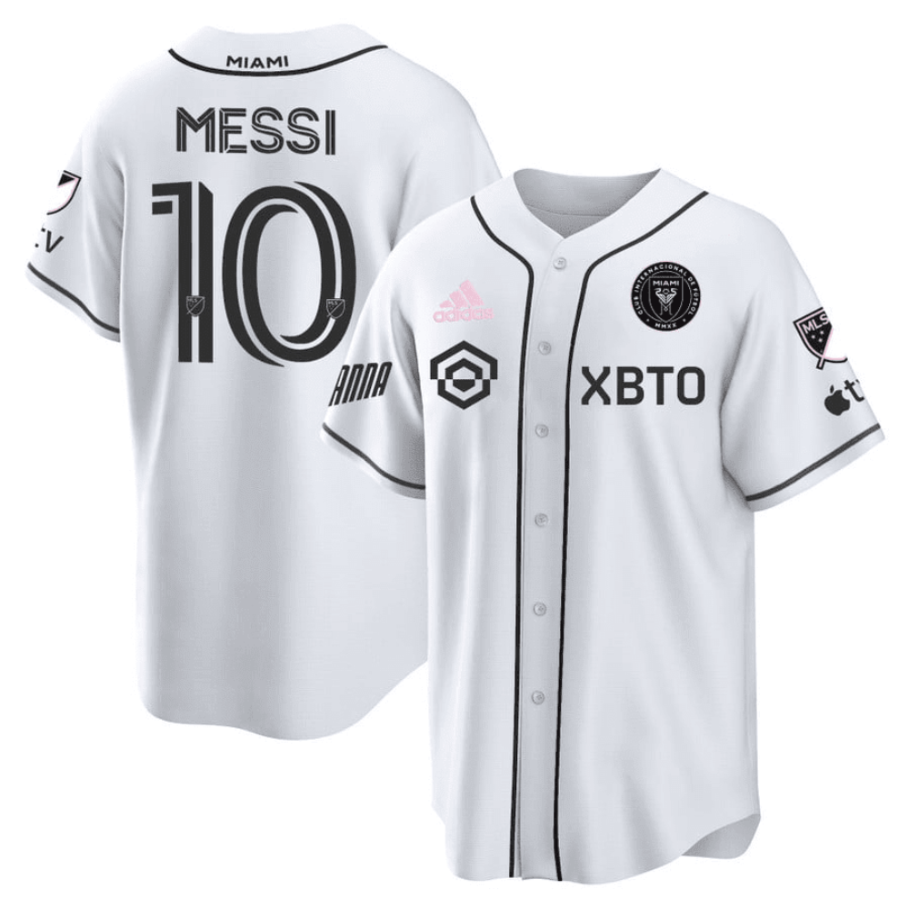 Lionel Messi Inter Miami Cool Base Jersey – White Stitched Men s Baseball Jersey