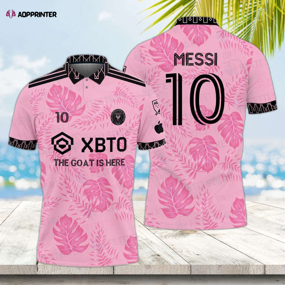 Lionel Messi Inter Miami Pink Pattern Polo Shirt: Stylish & Comfortable MLS Merch