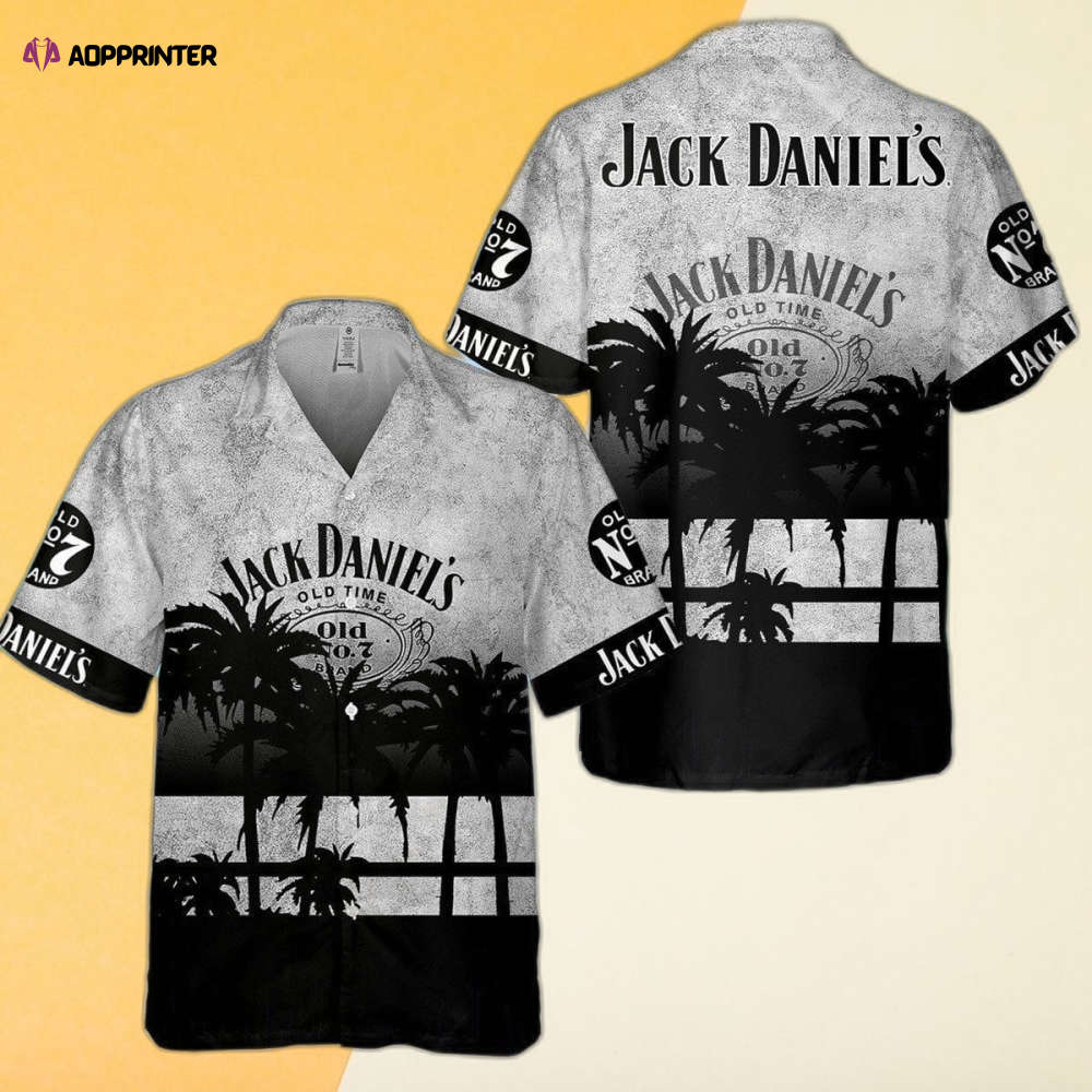 New Jack Daniels Tennessee Grey Dark Old Number 7 All Over Print 3D Hawaiian Shirt