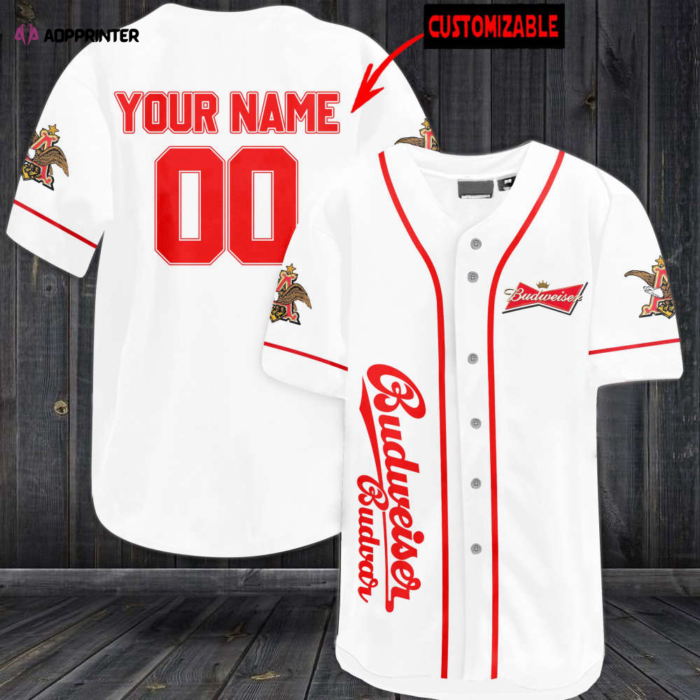 Personalized Budweiser Baseball Jersey